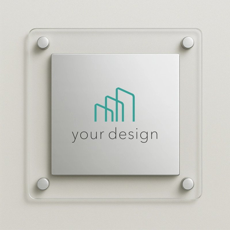 Targa bicolore in plexiglass Quadrata | Targhe Professionali