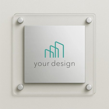 Targa bicolore in plexiglass Quadrata | Targhe Professionali