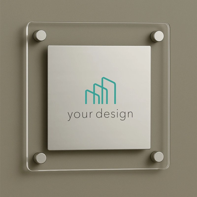 Targa bicolore in plexiglass Quadrata | Targhe Professionali