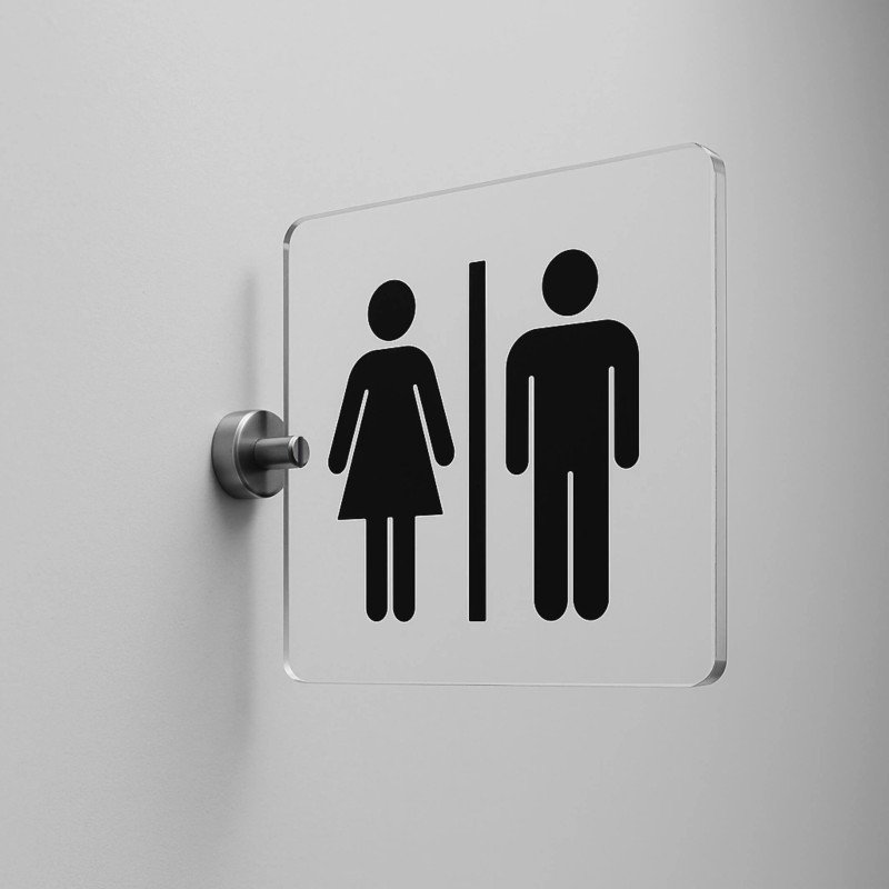 Targa Toilette in Plexiglass a bandiera