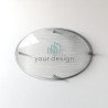 Targa argento spazzolato ovale - Plexiglass e Dibond