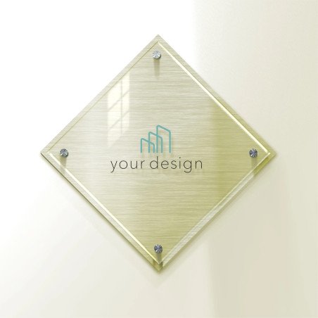 Targa oro spazzolato rombo - Plexiglass e Dibond