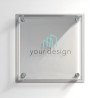 Targa argento quadrata - Doppio Plexiglass