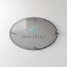 Targa argento ovale - Doppio Plexiglass