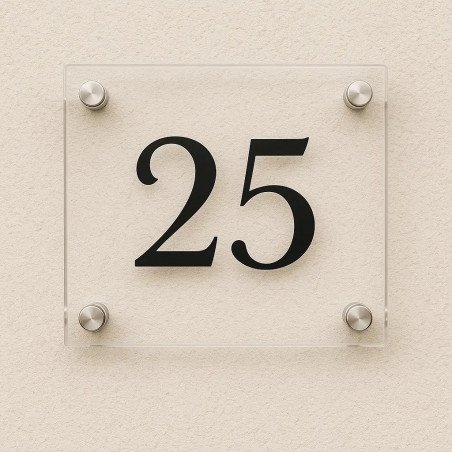 Numero civico trasparente quadrato