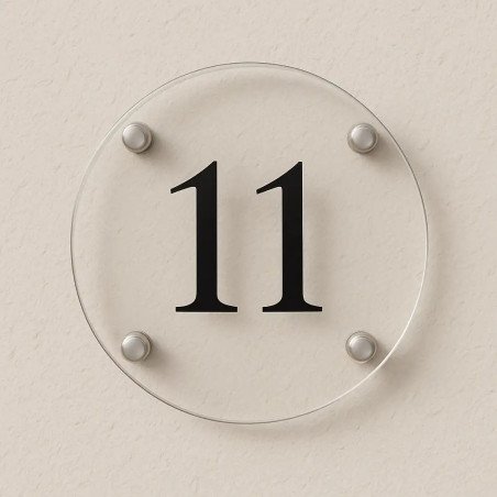 Numero civico trasparente rotondo