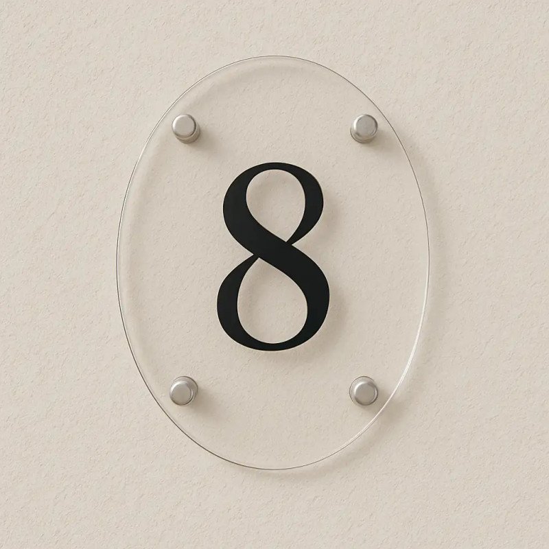 Numero civico trasparente ovale