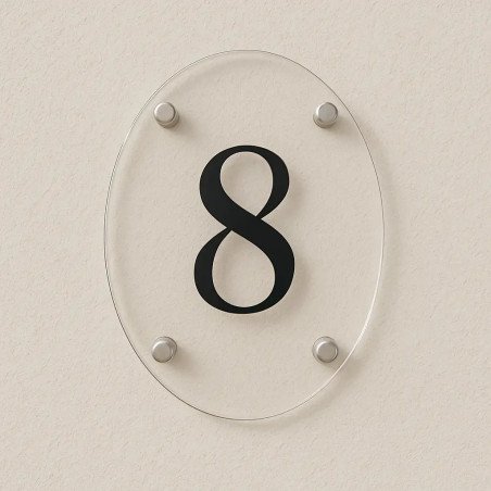 Numero civico trasparente ovale