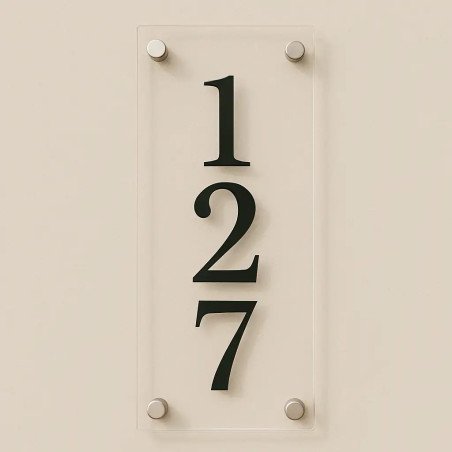 Numero civico trasparente verticale