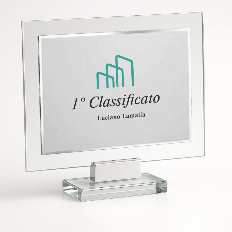 Targa premio rettangolare in plexiglass