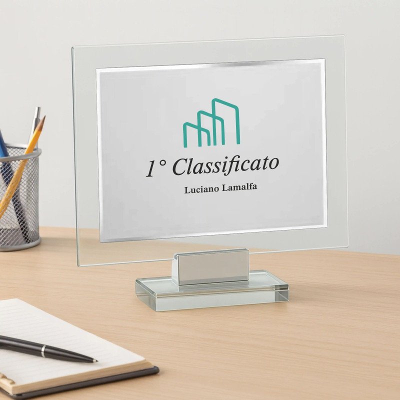 Targa premio rettangolare in plexiglass