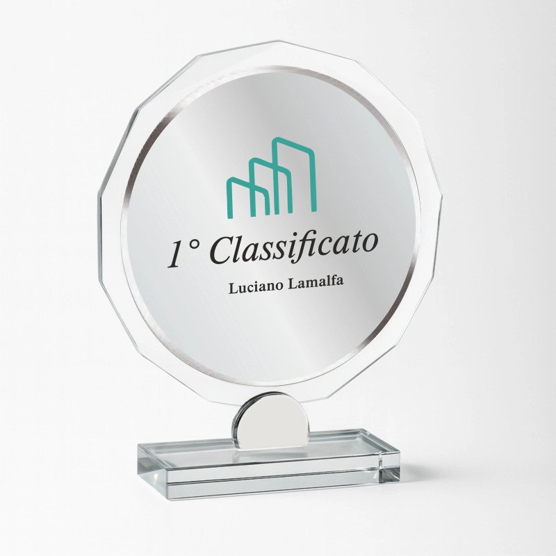 Targa premio rotonda in plexiglass