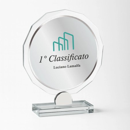 Targa premio rotonda in plexiglass