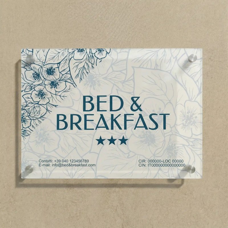 Targa per B&B Blue Flower | TargheProfessionali