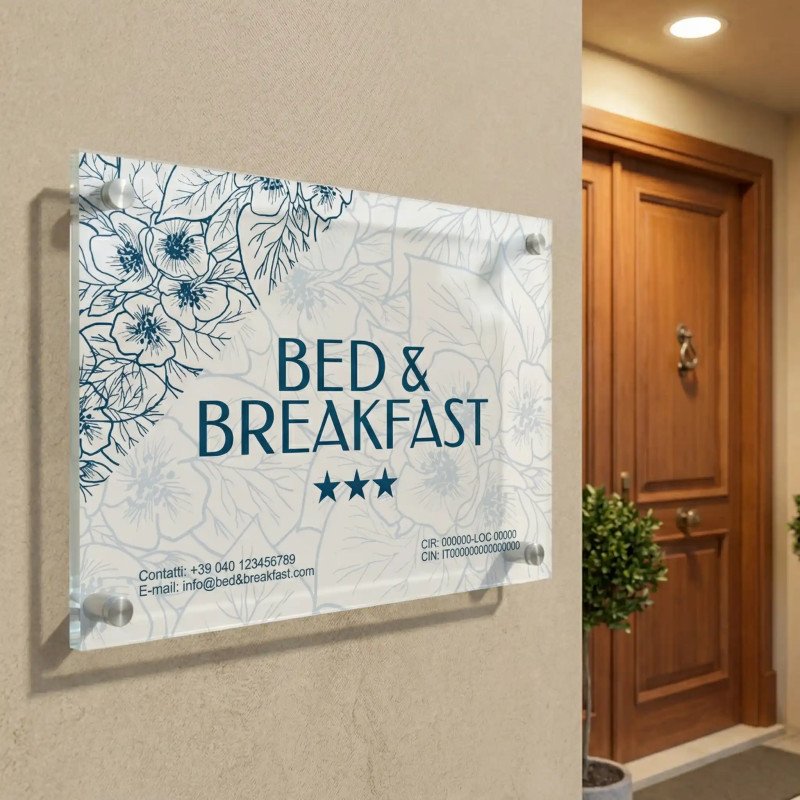 Targa per B&B Blue Flower | TargheProfessionali