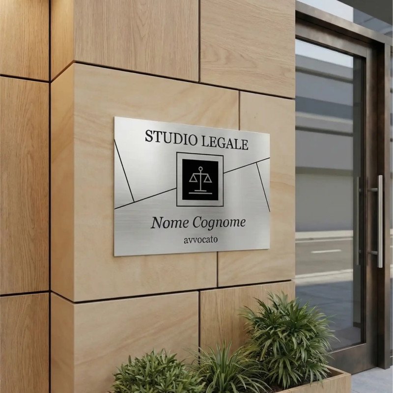 Aurea | Targa Per Studio Legale in Alluminio Satinato Verniciato