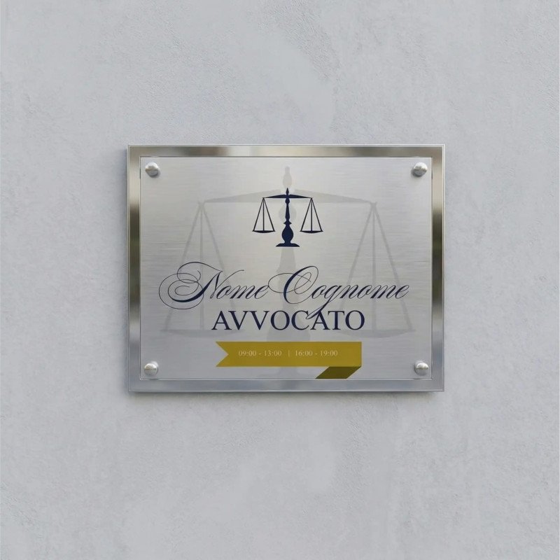 Signature | Targa per studio legale in alluminio bordo lucido