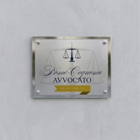 Signature | Targa per studio legale in alluminio bordo lucido