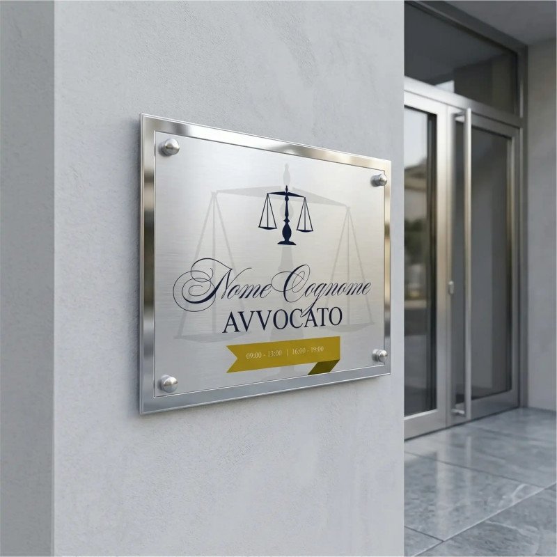Signature | Targa per studio legale in alluminio bordo lucido