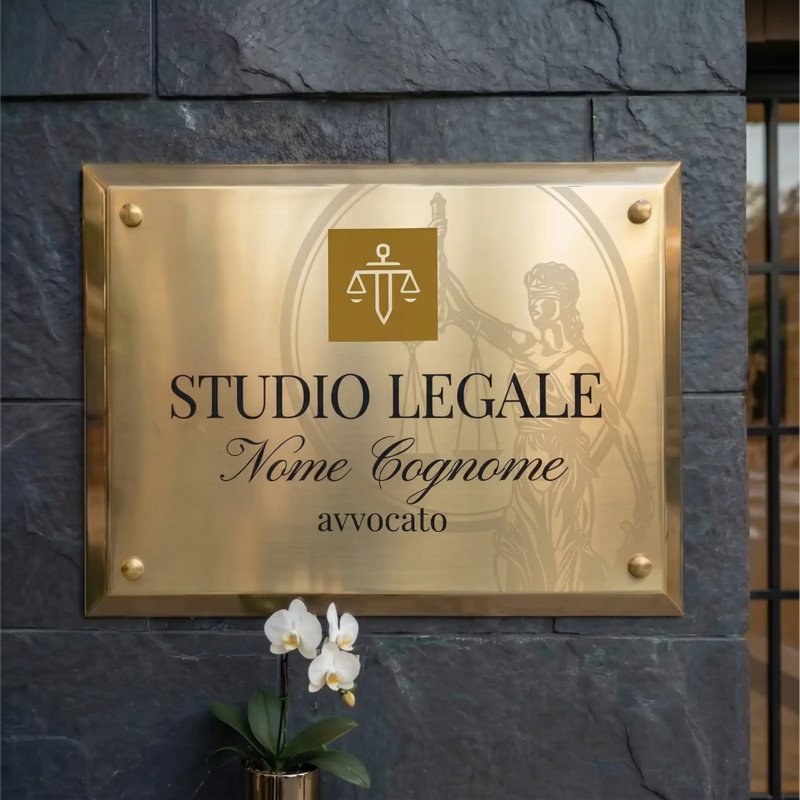 Classicismo | Targa Per Studio Legale in Ottone Scatolato