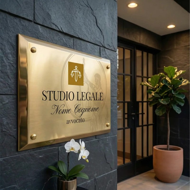 Classicismo | Targa Per Studio Legale in Ottone Scatolato