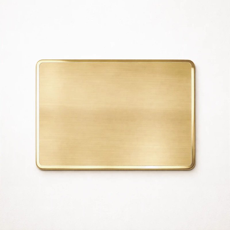 Aurion| Targa In Ottone Satinato Bordo Lucido Stondato