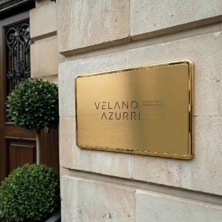 Aurion| Targa In Ottone Satinato Bordo Lucido Stondato