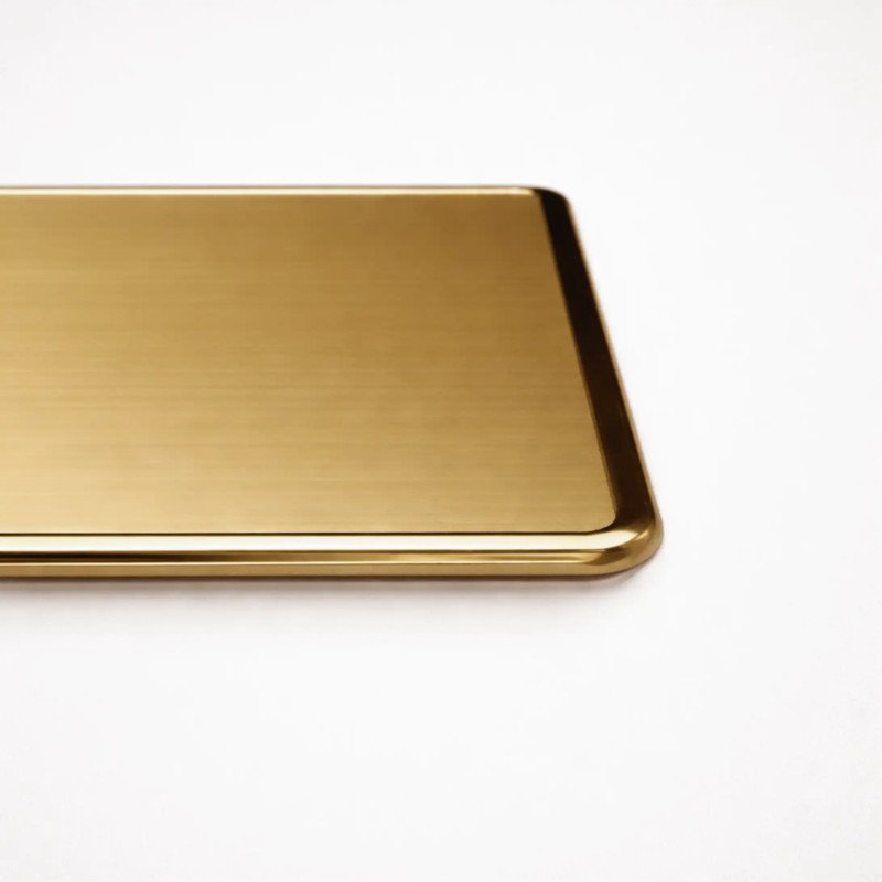 Aurion| Targa In Ottone Satinato Bordo Lucido Stondato