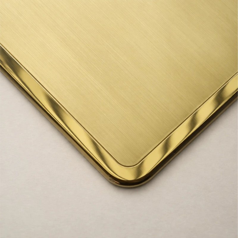 Aurion| Targa In Ottone Satinato Bordo Lucido Stondato