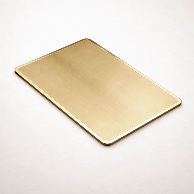 Aurion| Targa In Ottone Satinato Bordo Lucido Stondato