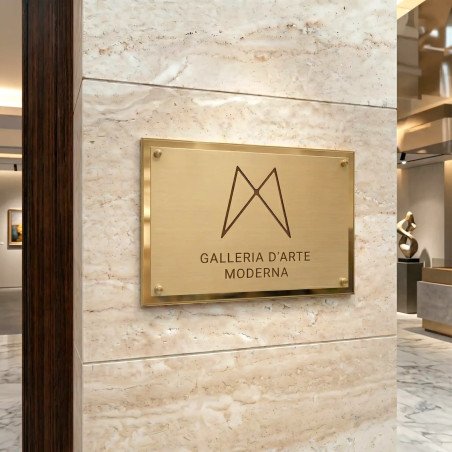 Velora | Targa In Ottone Satinato Bordo Lucido