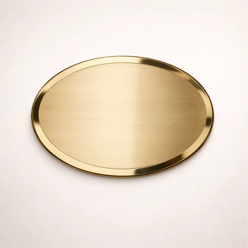 Virena | Targa in Ottone Satinato Con Bordo Lucido Ovale