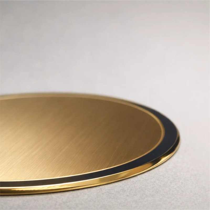 Virena | Targa in Ottone Satinato Con Bordo Lucido Ovale