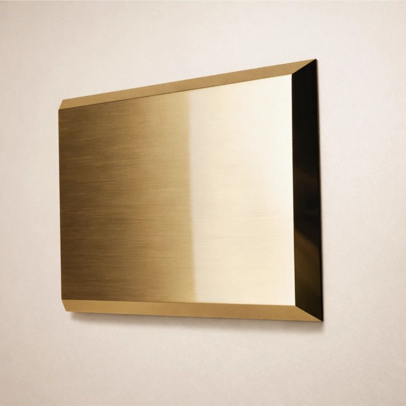 Orvia | Targa In Ottone Scatolato Satinato Con Bordo Lucido