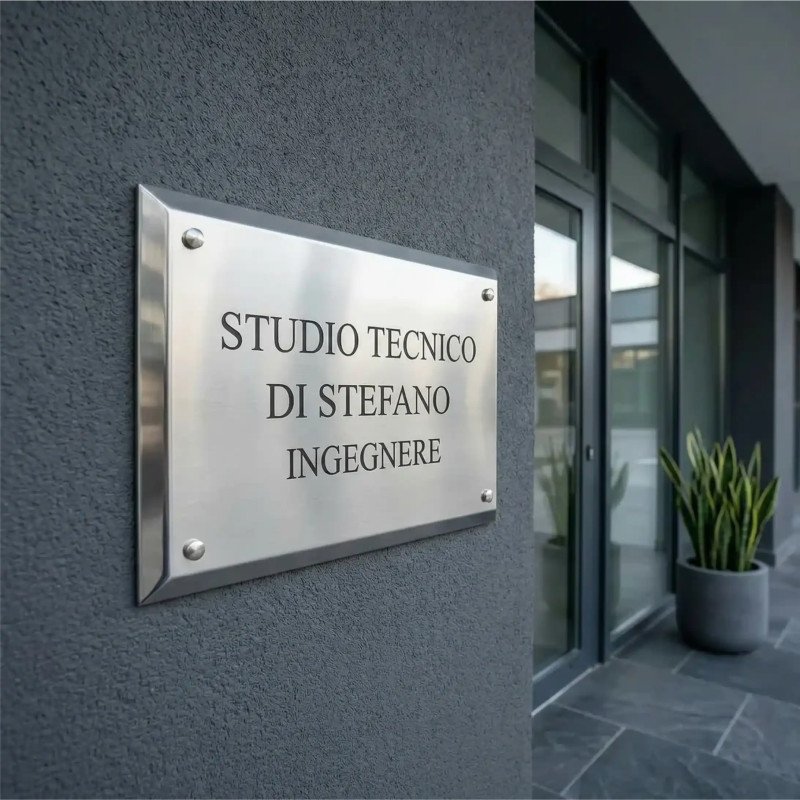 Targa in alluminio scatolato