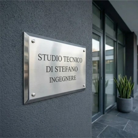 Targa in alluminio scatolato
