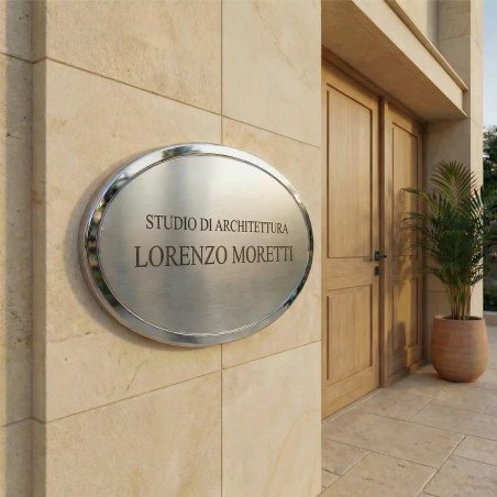 Targa in alluminio bordo lucido ovale AOG