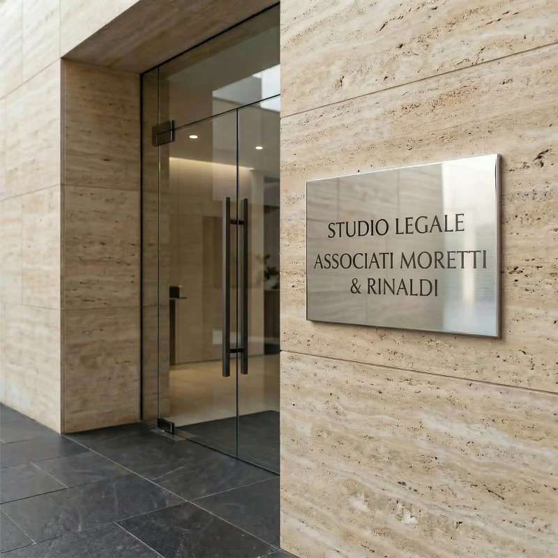 Targa in alluminio bisellato lucido