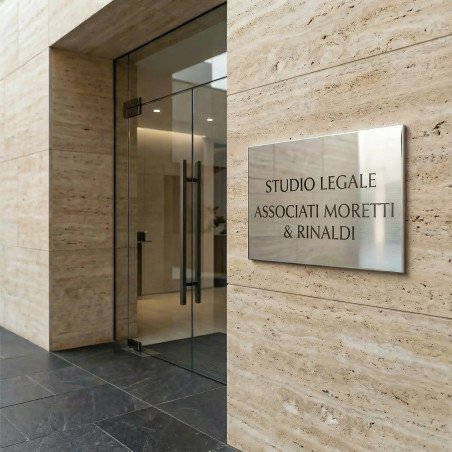 Targa in alluminio bisellato lucido