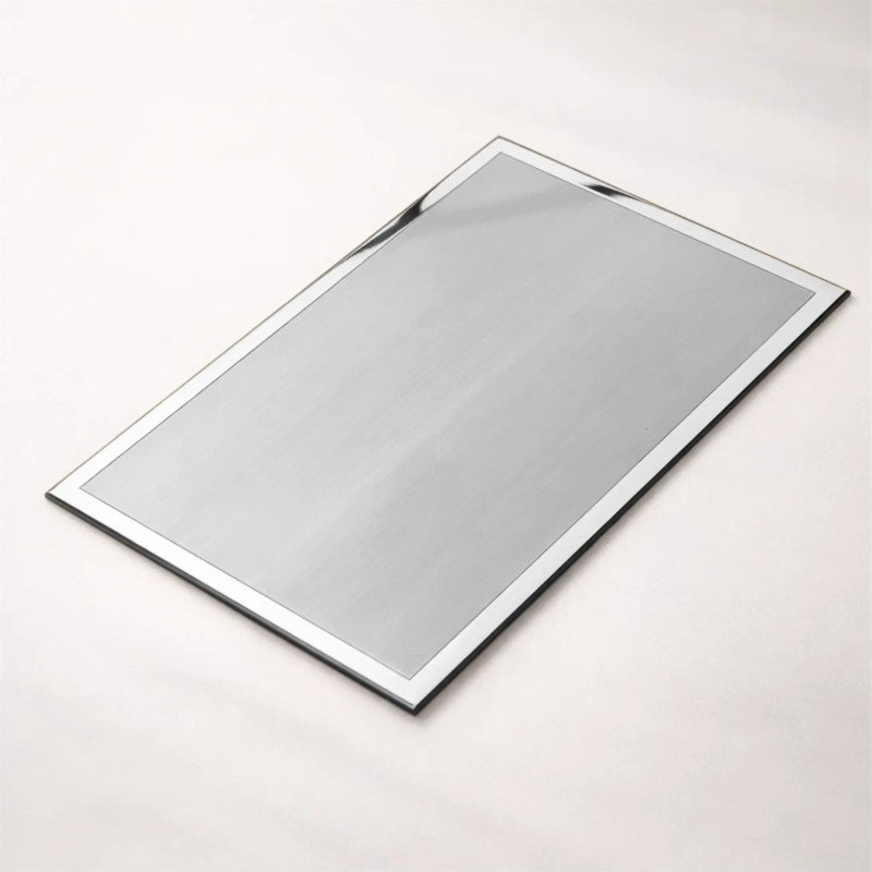 Targa in alluminio satinato bordo lucido