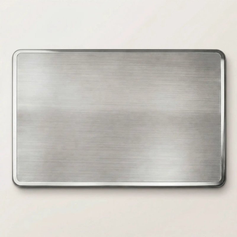 Targa in alluminio satinato bordo lucido stondato