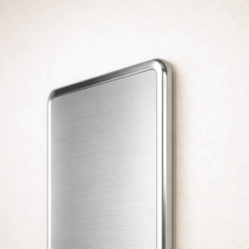 Targa in alluminio satinato bordo lucido stondato