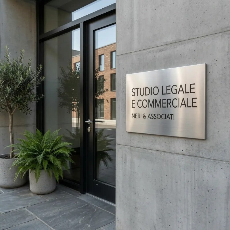 Targa in alluminio bisellato satinato