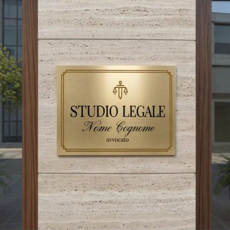 Emblema | Targa Per Studio Legale In Ottone Satinato Bisellato
