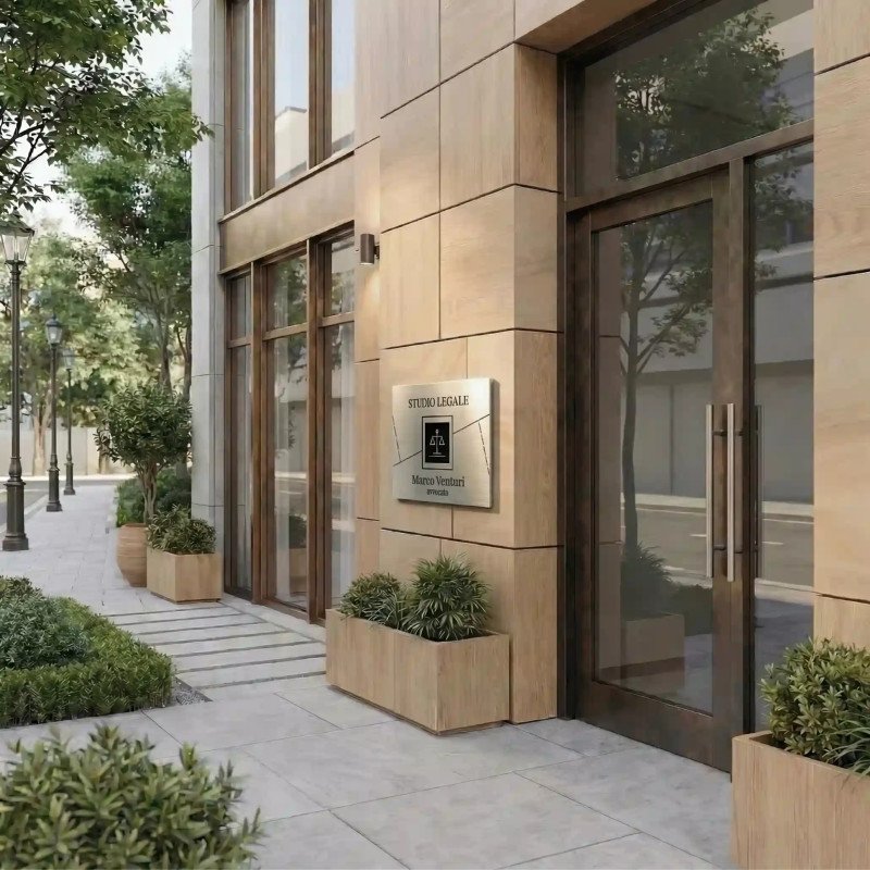 Aurea | Targa Per Studio Legale in Alluminio Satinato Verniciato