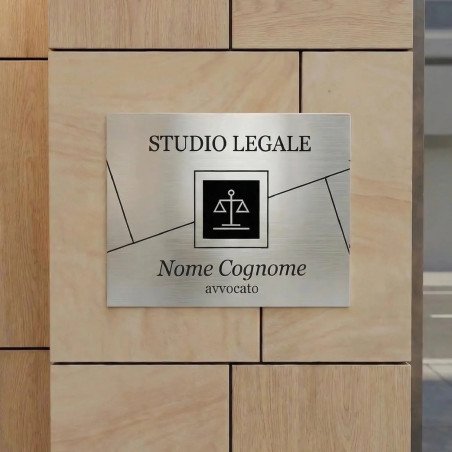 Aurea | Targa Per Studio Legale in Alluminio Satinato Verniciato