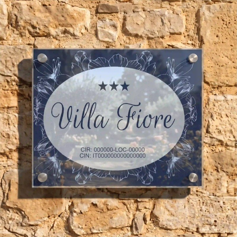 Villafiore | Targa in plexiglass per B&B e Casa Vacanze