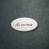 Targa porta in alluminio lucido Ovale