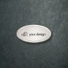 Targa porta in alluminio Ovale Silver Frame