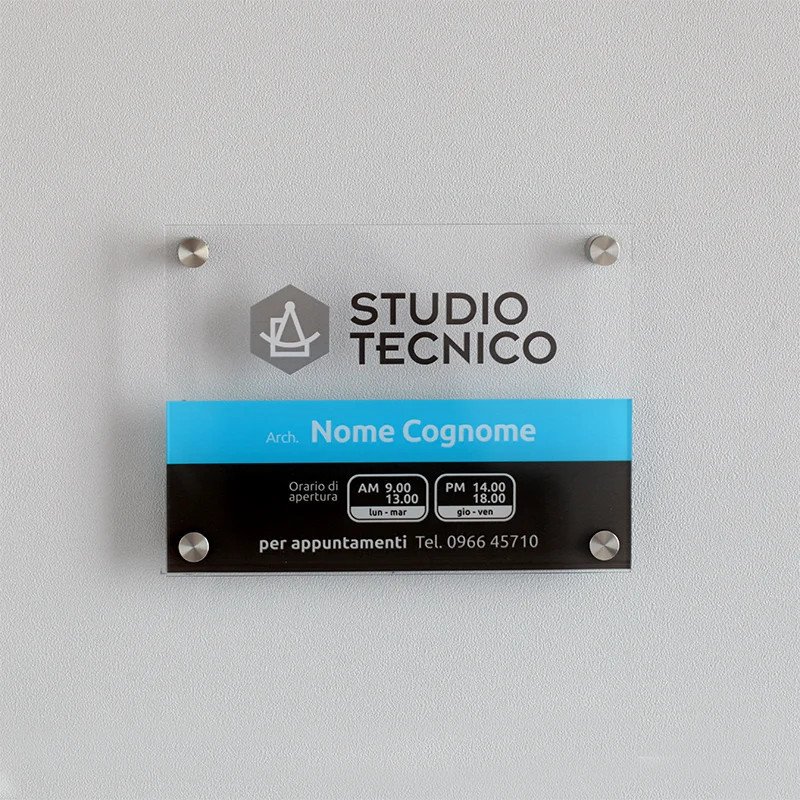 Targa per studio tecnico con orari
